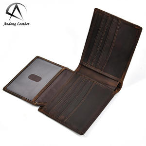 Cartera Corta de Cuero Genuino de Vaca Estilo Vintage, Cuero Crazy Horse para Hombre - Product Image 1