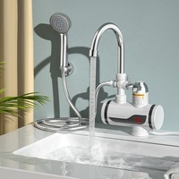 Robinets d'eau de chauffage électrique instantané sans réservoir Robinet de chauffe-eau instantané électrique avec douche Cuisine Plastique Blanc 220V