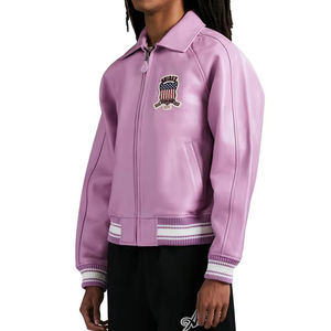 Chaqueta de Cuero Avirex con Forro Cálido para Hombre, Chaqueta de Moda con Cierre de Cremallera - Product Image 4