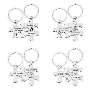Llavero de Acero Inoxidable a la Moda para Parejas, Llavero de Rompecabezas a Juego para Enamorados, Mejor Juntos, Idea de Regalo para el Día de San Valentín - Product Image 4