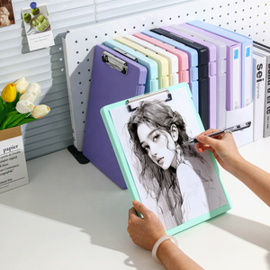 Vente flash : Accessoires de <span class=keywords><strong>bureau</strong></span>, classeur à clips A4, boîte de classement en plastique, presse-papiers avec rangement, organiseur de dossiers - Product Image 3