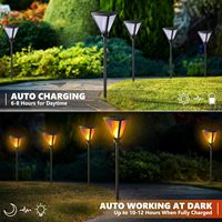 Lampes solaires de jardin à effet de flamme vacillante, 94 LED, détecteur de mouvement, étanches IP44, style européen, pour pelouse extérieure et cour.