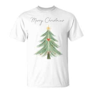 Camiseta Merry Christmas Tree, regalo navideño blanco para hombres y mujeres - Product Image 1