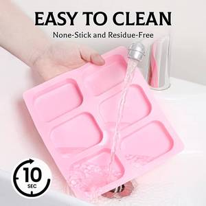MUYULINS Factory 6-Cavity Rectangular Shape Maker LFGB Platinum Non-Stick BPA-Free <b>Silicone</b> Soap Mold - Product Image 5