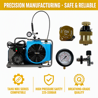 Pièces de compresseur d'air respiratoire en acier inoxydable compatibles BAUER, soupape de sécurité, manomètre, tuyau de charge 330 bar, plongée sous-marine