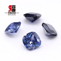 Baifu Faceted Cushion Rhodolite Cubic Zirconia Kelas 3A Warna Ungu Mawar Kaya 3x3-5x5mm