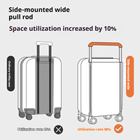 Valise de voyage rigide en polycarbonate avec poignée télescopique large, personnalisable OEM/ODM, conception sur mesure, pour le marché mondial, avec serrure TSA