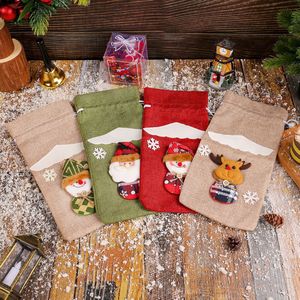 <span class=keywords><strong>Buon</strong></span> <span class=keywords><strong>natale</strong></span> in lino Santa Doll copertura della bottiglia di vino per le vacanze Hotel tavolo da pranzo cartone animato 3D Bundle Soft Mouth Bag - Product Image 4