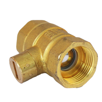Composants personnalisés YOD, service d'usinage CNC de précision, vanne à boisseau sphérique verrouillable pour compteur d'eau, raccord coudé en laiton de 3/4 pouce