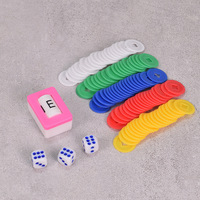 Keripik Uang Plastik Gaya Inggris Imperial Sacred untuk Dealer Mahjong dengan 3 Dadu, Aksesoris Ubin Mahjong Amerika