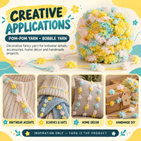 Fil à pompons Sunny Rainbow, pelote douce et moelleuse, nouveauté pour châles au crochet, chapeaux et travaux manuels tricotés à la main, prêt à être expédié
