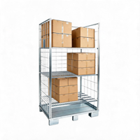 Cage de palettisation galvanisée à chaud entièrement soudée, empilable et démontable pour le stockage en entrepôt