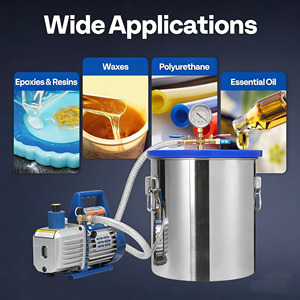 3/5/7 Gallon Stainless Steel <strong>Vacuum</strong> Degassing Chamber Kit with Single Stage Double Stage <strong>Vacuum</strong> <strong>Pump</strong> Set - Product Image 6