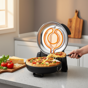 Horno Eléctrico para Pizza de 12 Pulgadas con Piedra de Cordierita, 5 Modos de Control de Temperatura, Tostadora para Cocina Casera, Máquina para Hacer Pizza, Negro - Product Image 2