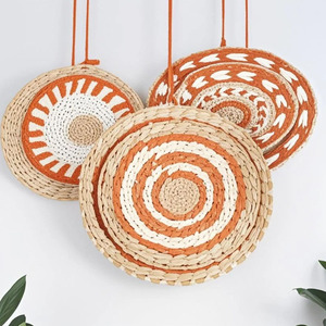 <span class=keywords><strong>Prix</strong></span> Compétitif Décoration Murale Bohème Panier Mural Tressé Suspendu en Jonc de Mer Rotin Osier Style Art Déco pour Affichage en Salon - Product Image 3