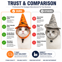 En gros, Accessoires de festival pour animaux de compagnie : Chapeau de chat d'Halloween fantaisie en tissu d'hiver, motif citrouille, pour chaton mignon