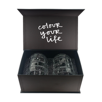 Boîte d'emballage de tasse à café magnétique avec logo personnalisé ensemble de carton rigide noir whisky vin rouge bouteille boîte cadeau en verre avec insert