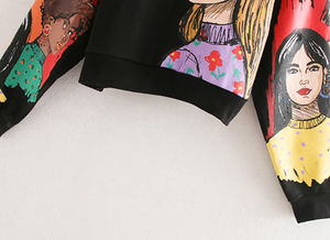 Sweat-shirt à capuche court en coton imprimé avec logo personnalisé OEM pour les femmes de grande taille Crop Top brodé Technique Tissu tricoté d'hiver - Product Image 2