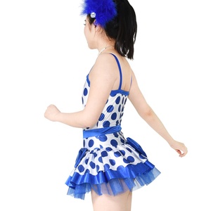 Vestito da ballo jazz MiDee a pois per bambine con canotta, fiocchi decorativi e gonna tutù per performance sul palco - Product Image 5