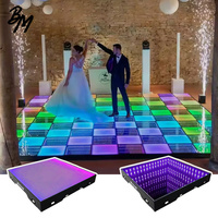 Piste de danse LED interactive magnétique 20x20 Illusion Piano lumineux debout Or de Shandong