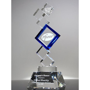 Crystal <b>Trophy</b> Laser <b>Engraved</b> 29.5cm 35.5cm Business Gift Award Conference Supplies - Product Image 2