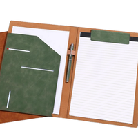 Portafolio de Cuero PU A4, Organizador de Documentos y Archivos, Suministros de Oficina con Portaplumas para Gestión y Organización de Documentos