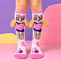Chaussettes hautes fantaisie pour enfants avec motifs de dessins animés en peluche 3D, chaussettes amusantes et mignonnes pour filles, pour la Journée des chaussettes folles