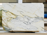 Dalle de marbre poli en dolomite Calacatta Gold naturel pour comptoir, mur, sol, salle de bain, salle à manger, appartement