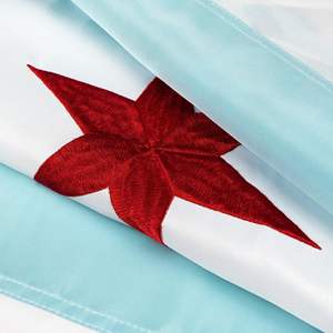 ธงชาติอเมริกาและชิคาโก ขนาด 2x3 ฟุต ผลิตจากโพลีเอสเตอร์ ปักลาย พร้อมห่วงทองเหลือง สำหรับใช้ภายในและภายนอกอาคาร - Product Image 3