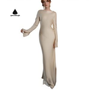 <span class=keywords><strong>Robe</strong></span> de soirée de luxe en satin de <span class=keywords><strong>soie</strong></span> sans dos pour femmes, <span class=keywords><strong>robe</strong></span> de cérémonie tendance, <span class=keywords><strong>robe</strong></span> décontractée de Dubaï, vestido - Product Image 1
