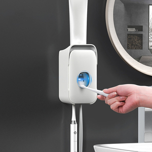 Automatic Toothpaste Dispenser Toothbrush Holder Wall Mounted Rack Toothpaste Squeezer Bathroom Accessories Set Storage Rack