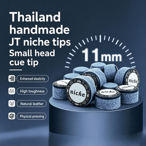 หัวคิวสนุกเกอร์หนังวัวแท้ทำมือ JT Niche Thai แบบชั้นเดียว ขนาด 11 มม. ความแข็งปานกลาง สำหรับบิลเลียดและสนุกเกอร์ - Product Image 2