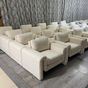Sillones tapizados de ocio de lujo, sillón moderno Poltronas para sala de estar, sillón Sessel, sillón blanco crema Teddy Boucle Accent - Product Image 6
