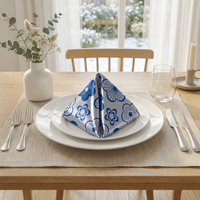 Nappe de table décorative en coton résistant aux taches, lavable en machine, imprimée