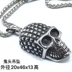 Popular Excellent Quality <strong>Men</strong> Vintage Classic <strong>Gothic</strong> Jewelry Silver Plated Stainless Steel Titanium Steel Necklace Skull Pendant - Product Image 4