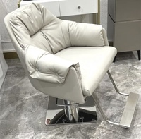 Prix de gros en acier inoxydable cuir PU rotatif levage salon de beauté coupe de cheveux style pivotant chaise de barbier