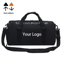 Sac de sport unisexe en PU et polyester, grande capacité, séparation sec/humide, multifonctionnel, avec fermeture éclair, sac de voyage à main avec lettres