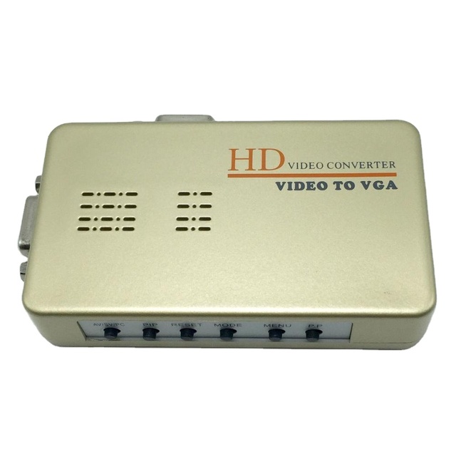 Component Video to VGA Adapter With Color LCD Monitor Converter Box Features AV Output Display