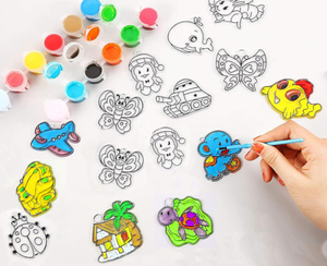 Conjunto de Arte DIY Personalizado com Tinta Acrílica Transparente de 12 Cores Não Tóxica para Crianças, Design de Suncatcher em Vidro, Papel e Tela, 3ml - Product Image 3