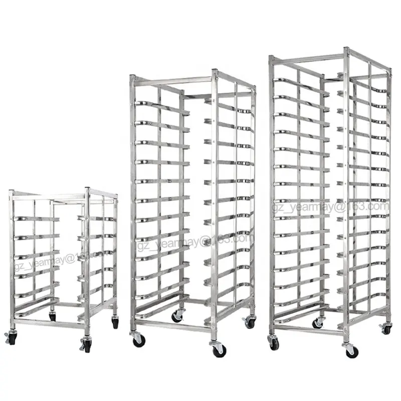 Cucina ristorante attrezzature 201 304 in acciaio inox metallo vassoio di cottura del pane Pan Rack carrello per vassoio di essiccazione in plastica