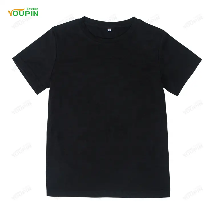 Factory Wholesale Men's Clothes Custom Black Polyester Short Sleeve Men's T Shirt for Heat Transfer Vinyl