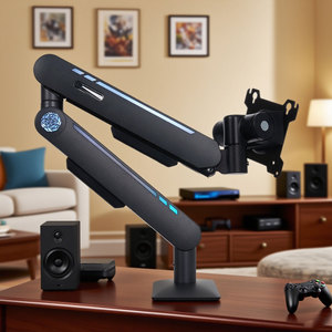 RGB ánh sáng điều khiển từ xa màn hình máy tính đứng khí mùa xuân màn hình gắn kết bán buôn giá rẻ duy nhất màn hình cánh tay 49 inch - Product Image 1