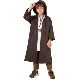Disfraz de Jedi de Star Wars de Anakin Skywalker para niños, conjunto de disfraz de película de televisión, abrigo largo con capucha marrón - Product Image 2