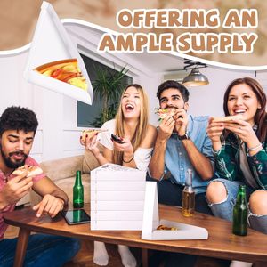 Boîtes à pizza blanches jetables pour tranches individuelles, barquettes individuelles pour tranches de pizza, supports pour une seule portion, pour anniversaires, mariages, fournitures de fête - Product Image 5