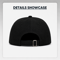 Casquette Snapback Vintage Style Cowboy Noire à Bord Plat avec Patch Franges Western, Réglable, OEM ODM