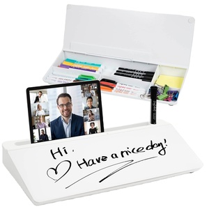 2025 New Trend Desktop Glass White Board <strong>Mini</strong> Glass <strong>Whiteboard</strong> Dry Erase Note Board with Storage - Product Image 1