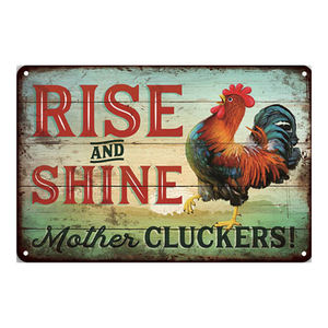 Vente en gros d'affiches drôles de poulets et de pêcheurs en métal pour la décoration murale de la maison de la ferme, faciles à suspendre - Product Image 4