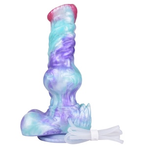 Animal Wolf Dick Thick Squirting <b>Dildo</b> Manual Masturbation Shaped Soft Vagina Plug Anal Enema Sex Toy - Product Image 3