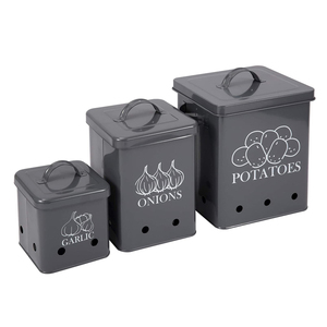 Kitchen Square Vegetable Storage Pot Food Storage Tin <strong>Potatoes</strong> Onion Garlic <strong>Container</strong> - Product Image 2