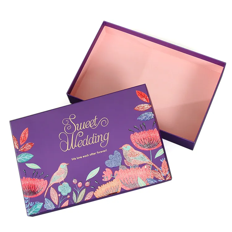 Custom logo printed cardboard purple candy indian sweets box design for sweet